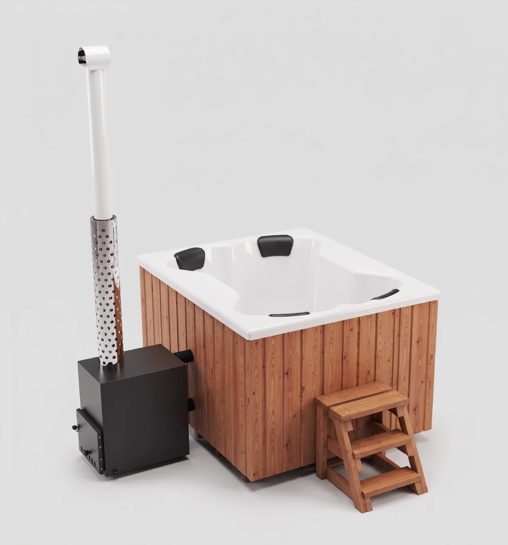 Wood-fired and hybrid hot tubs